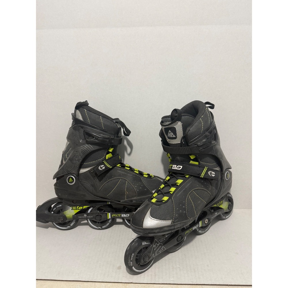 K2 F.I.T. 80 M Mens 11 Black Lime Green Fitness Inline Skates 3020012
